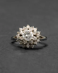 Vintage 1950s 18k White Gold Diamond Ring