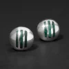Vintage 1960s Sterling Silver & Malachite American Post Earring